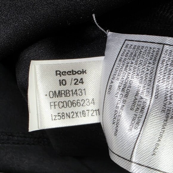 Reebok Track Jacket Mens L Black Gray Colorblock Spellout Hooded Zip Athleisure - Picture 13 of 13